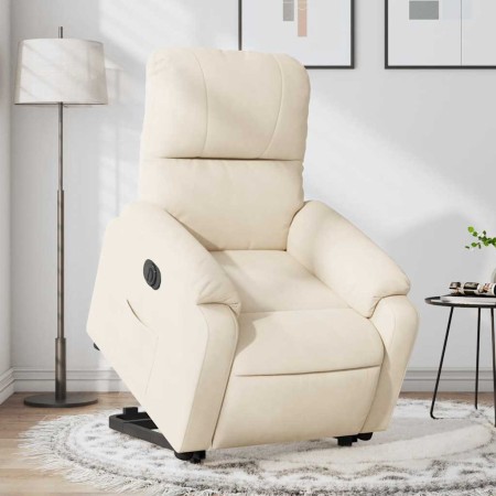 Sillón eléctrico reclinable elevable tela microfibra beige en Sillones | Comprar online en Foru.es