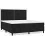 Cama box spring con colchón terciopelo negro 180x200 cm de , Camas y somieres - Ref: Foro24-3142979, Precio: 554,30 €, Descue...