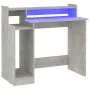 Escritorio LED madera contrachapada gris hormigón 97x45x90 cm de , Escritorios - Ref: Foro24-805556, Precio: 66,74 €, Descuen...