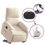 Sillón eléctrico reclinable elevable tela microfibra beige en Sillones | Comprar online en Foru.es