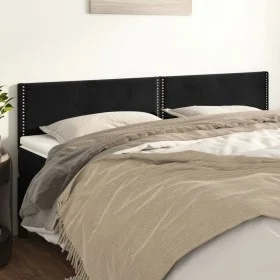 Cabeceros 2 unidades de terciopelo negro 90x5x78/88 cm de , Cabeceros y pies de cama - Ref: Foro24-345980, Precio: 47,61 €, D...