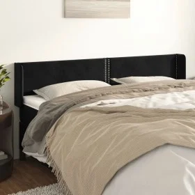Cabecero de terciopelo negro 183x16x78/88 cm de , Cabeceros y pies de cama - Ref: Foro24-3118690, Precio: 57,93 €, Descuento: %