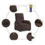 Sillón masaje eléctrico reclinable elevable tela marrón en Sillones | Comprar online en Foru.es