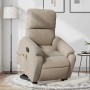 Sillón masaje eléctrico reclinable elevable tela gris taupe en Sillones | Comprar online en Foru.es