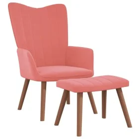 Sillón de relax con taburete terciopelo rosa de , Sillones - Ref: Foro24-327670, Precio: 120,96 €, Descuento: %