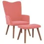 Sillón de relax con taburete terciopelo rosa de , Sillones - Ref: Foro24-327670, Precio: 120,96 €, Descuento: %