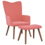 Sillón de relax con taburete terciopelo rosa de , Sillones - Ref: Foro24-327670, Precio: 122,95 €, Descuento: %