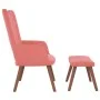 Sillón de relax con taburete terciopelo rosa de , Sillones - Ref: Foro24-327670, Precio: 120,96 €, Descuento: %
