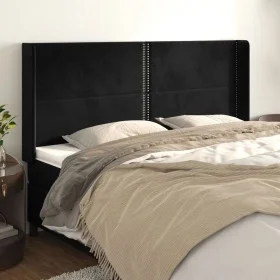 Headboard with black velvet ears 183x16x118/128 cm by , Headboards and footboards - Ref: Foro24-3119502, Price: 102,05 €, Dis...