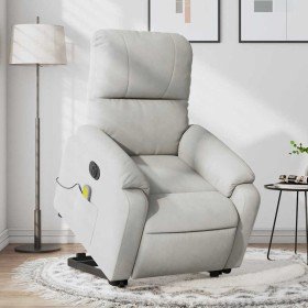 Sillón masaje eléctrico reclinable elevable tela gris claro en Sillones | Comprar online en Foru.es