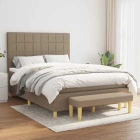 Cama box spring con colchón tela gris taupe 140x190 cm de , Camas y somieres - Ref: Foro24-3137153, Precio: 530,17 €, Descuen...
