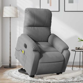 Sillón masaje eléctrico reclinable elevable tela gris oscuro en Sillones | Comprar online en Foru.es
