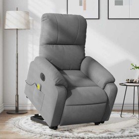 Sillón masaje eléctrico reclinable elevable tela gris oscuro en Sillones | Comprar online en Foru.es