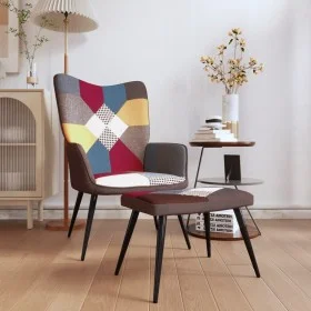 Silla de relax con taburete tela patchwork de , Sillones - Ref: Foro24-328186, Precio: 97,07 €, Descuento: %