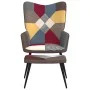 Silla de relax con taburete tela patchwork de , Sillones - Ref: Foro24-328186, Precio: 97,07 €, Descuento: %