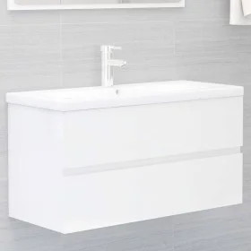 Mueble con lavabo madera de ingeniería blanco brillo de , Tocadores de baño - Ref: Foro24-3071564, Precio: 221,64 €, Descuent...