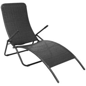 Faltbarer Liegestuhl aus schwarzem synthetischem Rattan von vidaXL, Liegen - Ref: Foro24-42946, Preis: 74,74 €, Rabatt: %
