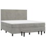 Cama box spring con colchón terciopelo gris claro 180x200 cm de , Camas y somieres - Ref: Foro24-3137737, Precio: 619,39 €, D...