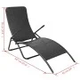 Faltbarer Liegestuhl aus schwarzem synthetischem Rattan von vidaXL, Liegen - Ref: Foro24-42946, Preis: 74,74 €, Rabatt: %