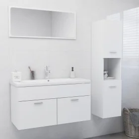 Juego de muebles de baño madera de ingeniería blanco de , Muebles de baño - Ref: Foro24-3071153, Precio: 284,73 €, Descuento: %