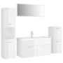 Juego de muebles de baño madera de ingeniería blanco brillo de , Muebles de baño - Ref: Foro24-3071384, Precio: 451,00 €, Des...