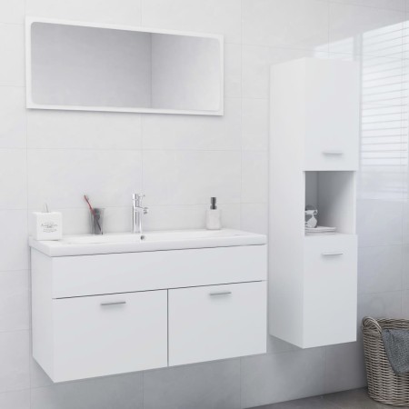 Juego de muebles de baño madera de ingeniería blanco de , Muebles de baño - Ref: Foro24-3071423, Precio: 368,32 €, Descuento: %