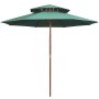 Sombrilla de dos pisos 270x270 cm con palo de madera verde de vidaXL, Sombrillas - Ref: Foro24-42963, Precio: 95,34 €, Descue...