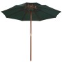 Sombrilla de dos pisos 270x270 cm con palo de madera verde de vidaXL, Sombrillas - Ref: Foro24-42963, Precio: 95,34 €, Descue...