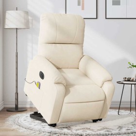 Sillón masaje eléctrico reclinable elevable tela beige en Sillones | Comprar online en Foru.es