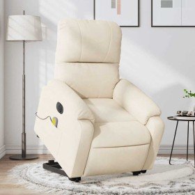 Sillón masaje eléctrico reclinable elevable tela beige en Sillones | Comprar online en Foru.es