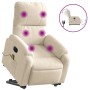 Sillón masaje eléctrico reclinable elevable tela beige en Sillones | Comprar online en Foru.es
