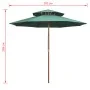 Sombrilla de dos pisos 270x270 cm con palo de madera verde de vidaXL, Sombrillas - Ref: Foro24-42963, Precio: 93,28 €, Descue...