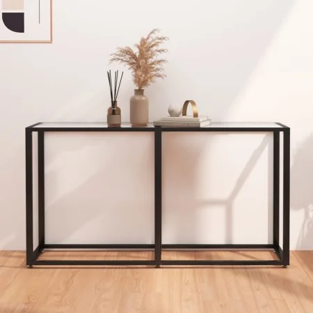 Mesa consola vidrio templado transparente 140x35x75,5cm de , Mesas auxiliares - Ref: Foro24-331674, Precio: 56,93 €, Descuent...