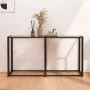 Mesa consola vidrio templado transparente 140x35x75,5cm de , Mesas auxiliares - Ref: Foro24-331674, Precio: 56,93 €, Descuent...
