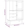 Aparador de madera maciza de pino 85x43x125 cm de , Aparadores - Ref: Foro24-351306, Precio: 285,04 €, Descuento: %