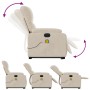 Sillón masaje eléctrico reclinable elevable tela beige en Sillones | Comprar online en Foru.es