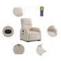 Sillón masaje eléctrico reclinable elevable tela beige en Sillones | Comprar online en Foru.es