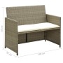 Sofá de jardín de 2 plazas con cojines ratán sintético beige de , Sofás de exterior - Ref: Foro24-46396, Precio: 126,53 €, De...