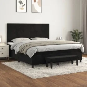 Boxspringbett mit schwarzer Samtmatratze 160x200 cm von , Betten und Lattenroste - Ref: Foro24-3137733, Preis: 592,75 €, Raba...