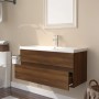 Mueble de baño con lavabo madera contrachapada marrón roble de , Tocadores de baño - Ref: Foro24-3152881, Precio: 245,93 €, D...