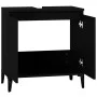 Armario para lavabo madera contrachapada negro 58x33x60 cm de , Tocadores de baño - Ref: Foro24-821261, Precio: 45,10 €, Desc...