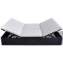 Tumbona doble con cojín de ratán sintético negra de , Camas para exteriores - Ref: Foro24-41787, Precio: 382,30 €, Descuento: %