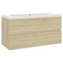 Mueble con lavabo madera de ingeniería roble Sonoma de , Tocadores de baño - Ref: Foro24-3071561, Precio: 226,31 €, Descuento: %
