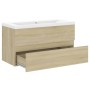 Mueble con lavabo madera de ingeniería roble Sonoma de , Tocadores de baño - Ref: Foro24-3071561, Precio: 226,31 €, Descuento: %