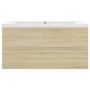 Mueble con lavabo madera de ingeniería roble Sonoma de , Tocadores de baño - Ref: Foro24-3071561, Precio: 226,31 €, Descuento: %