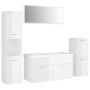 Juego de muebles de baño madera de ingeniería blanco brillo de , Muebles de baño - Ref: Foro24-3071114, Precio: 380,84 €, Des...