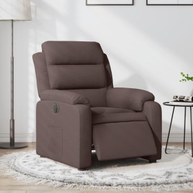 Sillón reclinable eléctrico tela marrón oscuro en Sillones | Comprar online en Foru.es