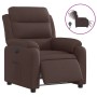 Sillón reclinable eléctrico tela marrón oscuro en Sillones | Comprar online en Foru.es