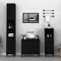 Armario de baño madera contrachapada negro 30x30x100 cm de , Muebles de baño - Ref: Foro24-819813, Precio: 67,29 €, Descuento: %