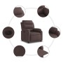 Sillón reclinable eléctrico tela marrón oscuro en Sillones | Comprar online en Foru.es